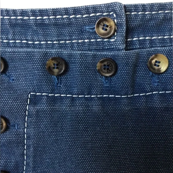 CELINE YACHTING TWILL DENIM CANVAS NAUTICAL BUTTON SKIRT SIZE 38 FRANCE - Picture 4 of 16